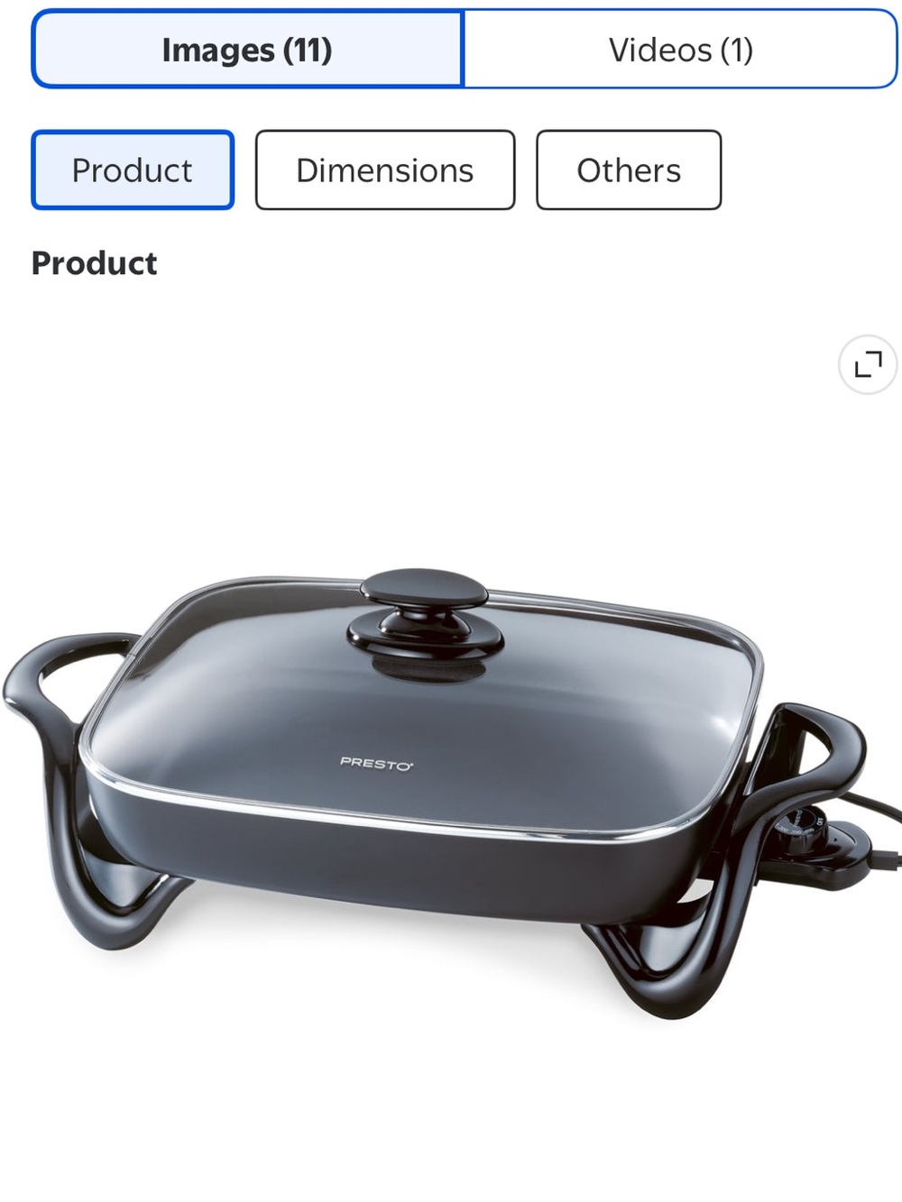 Presto Electric Skillet with Glass Lid — Black